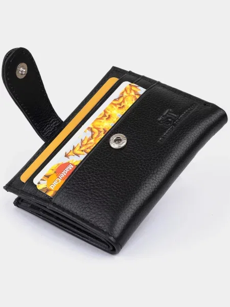 Кожаный кошелек St Leather Accessories черный