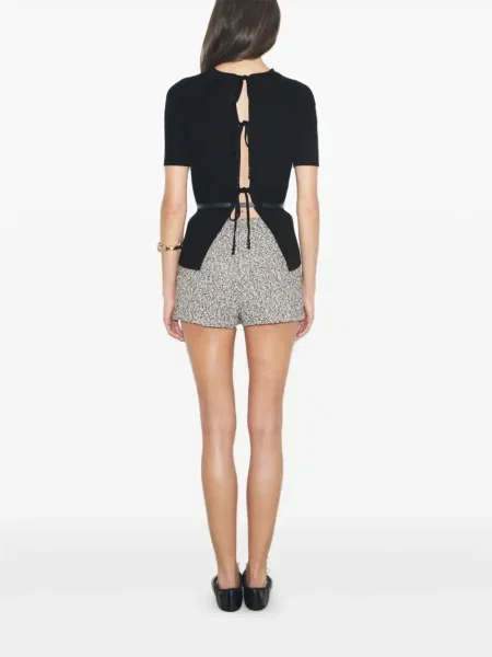 Top Tory Burch prążkowany czarny