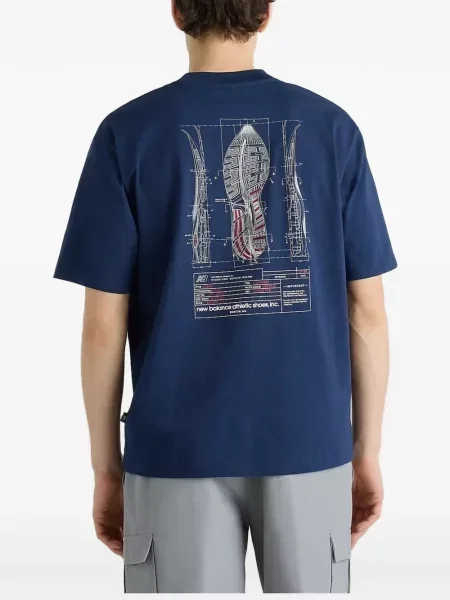 Decupat tricou New Balance cu imagine negru