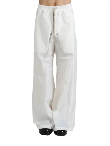 Pantaloni Moncler + Rick Owens alb