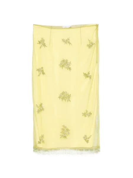 Fustă midi Blumarine până la genunchi cu mărgele galben