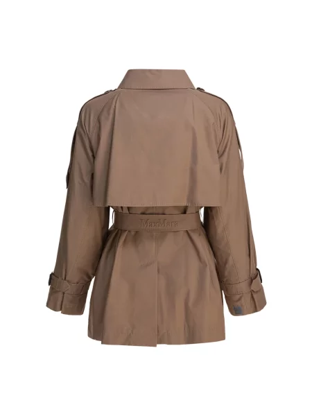 Płaszcz przeciwdeszczowy Max Mara elegancki wodoszczelny brązowy