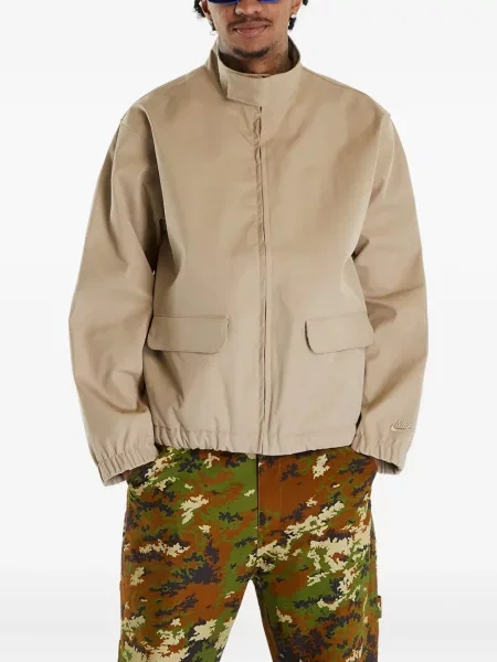 Bluza z kapturem Nike retro sznurowana skórzana szara