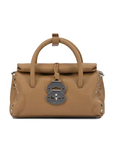 Mała torebka skórzana Zanellato brązowa