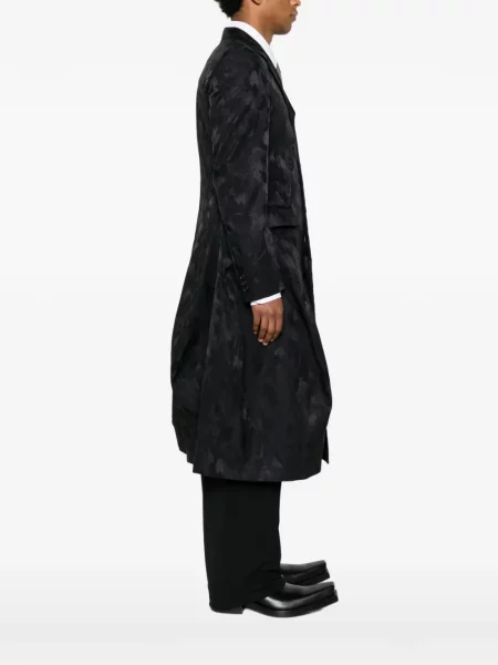 Παλτό Comme Des Garçons Homme Plus ζακάρ παραλλαγής μαύρο