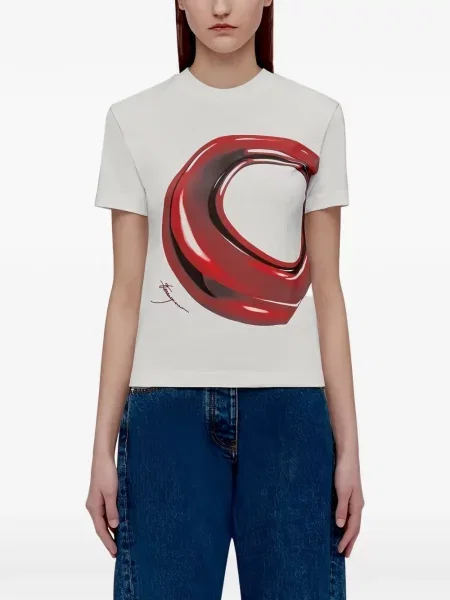 Tricou Ferragamo cu imagine alb