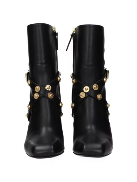 Cizme scurte Versace din piele negru