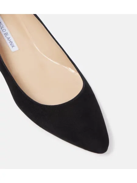 Balerini Manolo Blahnik din piele de căprioară negru