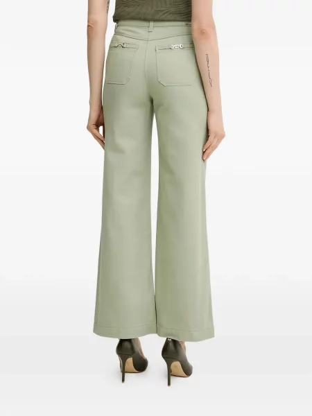 Blugi cu picior larg Morgan cu cataramă verde