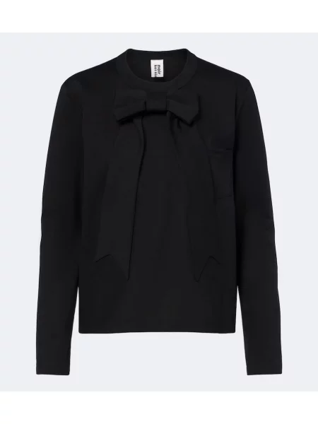 Džerzej top Noir Kei Ninomiya s mašľou čierna