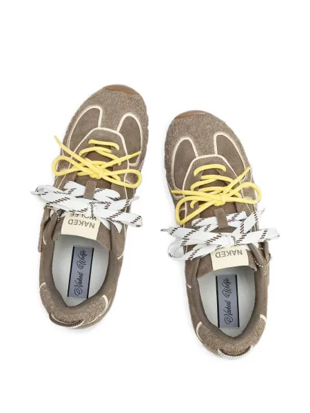 Sneakerși Naked Wolfe cu autograf maro