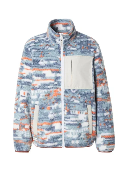 Iriedaily Jachetă fleece Arkta albastru porumbel / albastru deschis / portocaliu alb