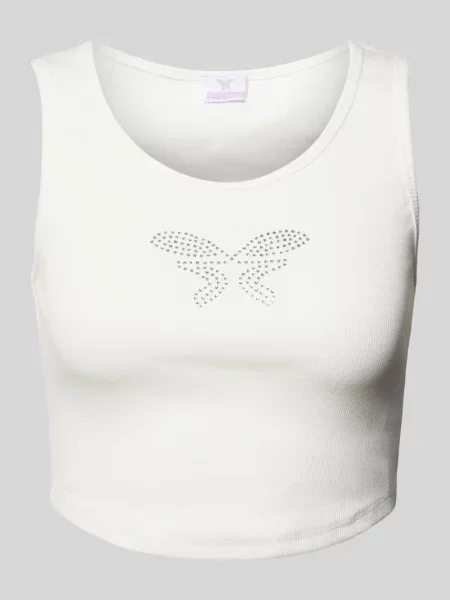 Top Felicious z kamieniami biały