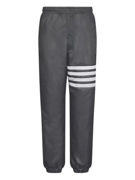 Pantaloni Thom Browne cu dungi alergare gri