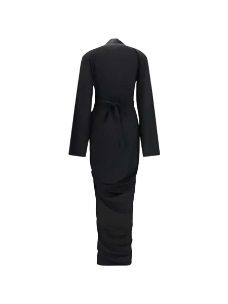 Rochie maxi Rick Owens drapată plic negru