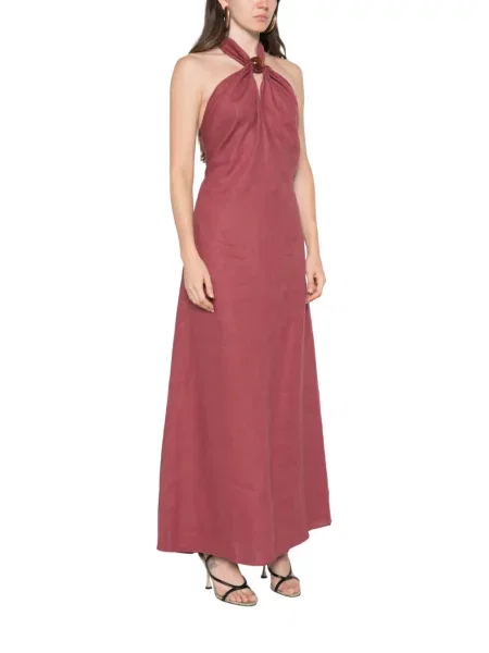 Rochie maxi Faithfull cu gât halter roșu