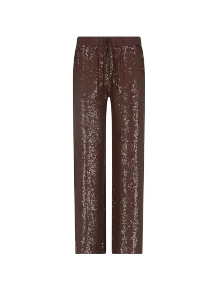 Pantaloni P.a.r.o.s.h. cu paiete cu cordon maro