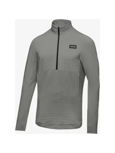 GOREWEAR TrailKPR Hybrydowa koszulka z długim rękawem i zamkiem błyskawicznym w kolorze neutralnej szarości S szara