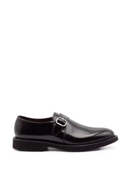 Pantofi monk Doucal's din piele cu cataramă negru