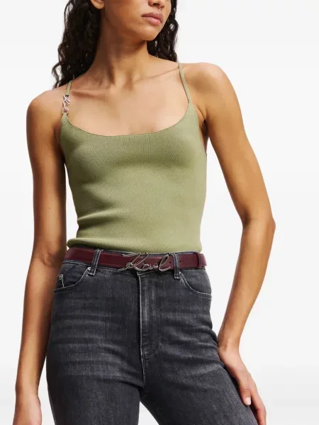 Kožni remen Karl Lagerfeld crvena