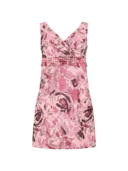 Rochie mini John Richmond cu model floral din jacard roz
