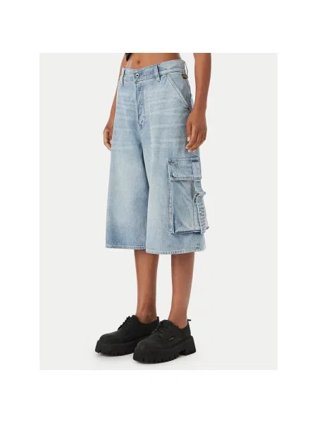 G-Star Raw Bermudų šortai Patti Wide Fit mėlyna