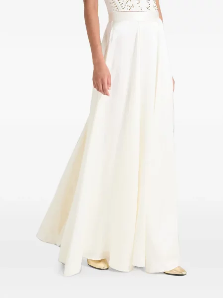 Fusta maxi Temperley London din satin alb
