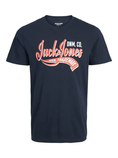 JACK & JONES Tricou albastru / roșu / alb