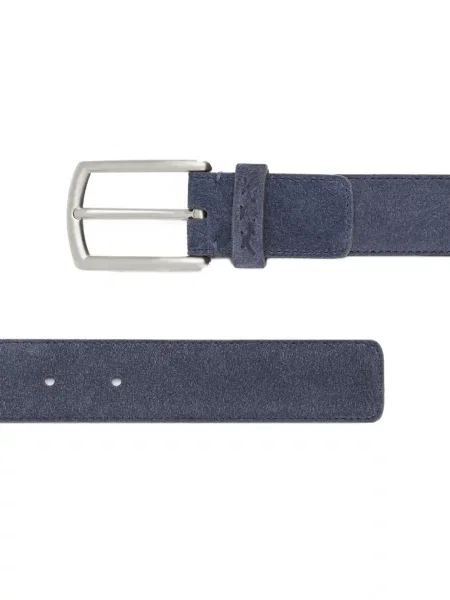 Curea Zegna din piele de căprioară albastru