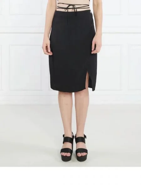 CALVIN KLEIN JEANS Fustă TIE DETAIL negru