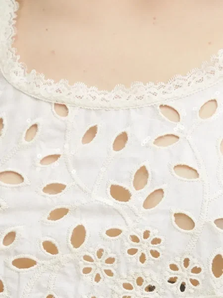 Top Ermanno Scervino cu broderie din dantelă