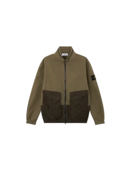 Kurtka koszulowa Stone Island z kamieniami zielona