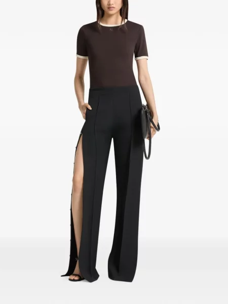 Tricou Courreges cu broderie maro