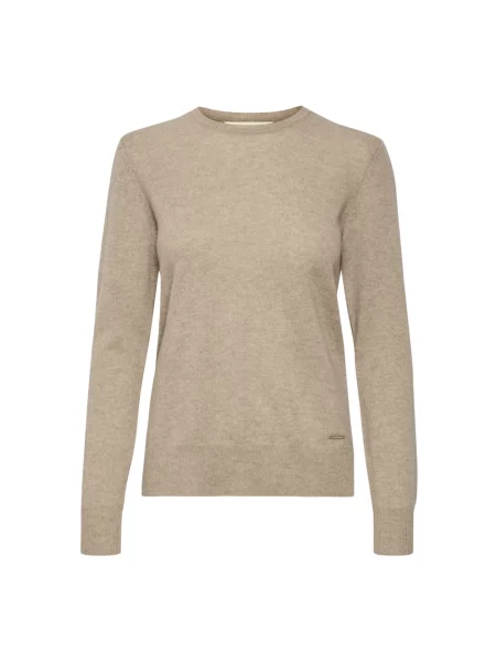 Sweter Inwear z okrągłym dekoltem beżowy