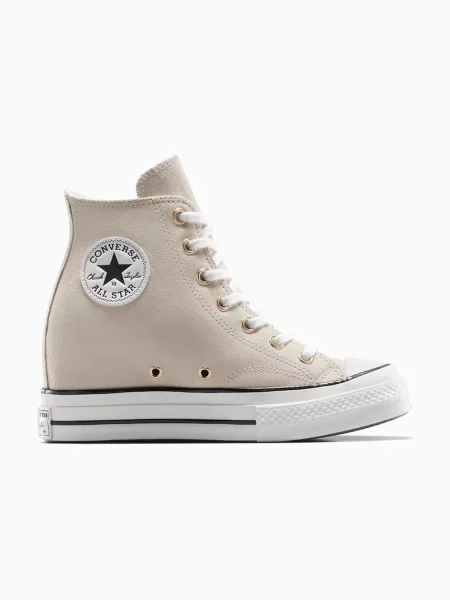 Велурени кецове Converse Chuck 70 Wedge бежово