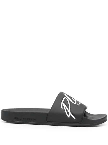 Papuci Philipp Plein cu imagine negru