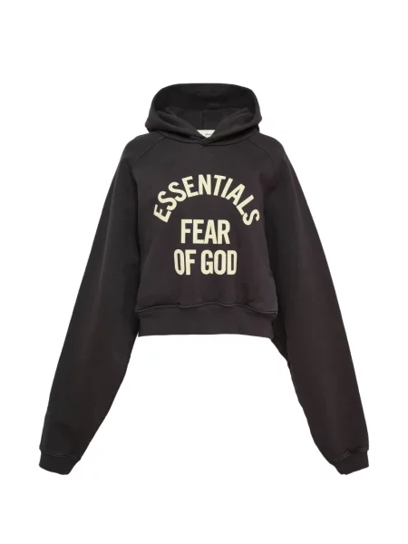 Hanorac cu glugă Fear Of God Essentials cu imagine negru