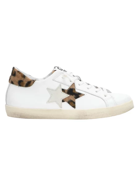 Sneakersy 2star zamszowe z nadrukiem białe