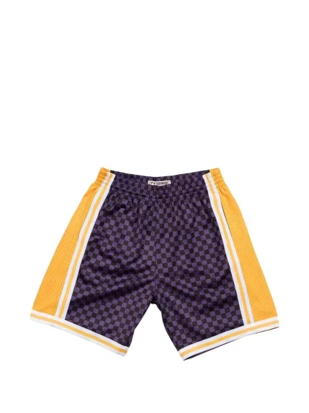 Pantaloni scurți Mitchell & Ness în carouri violet