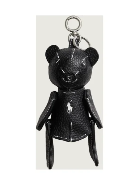 POLO RALPH LAUREN Bőr függő fülbevaló BEAR fekete