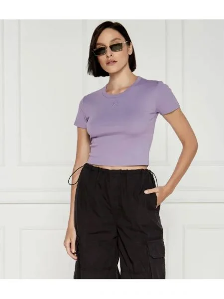 HUGO Póló Delanor | Cropped Fit lila