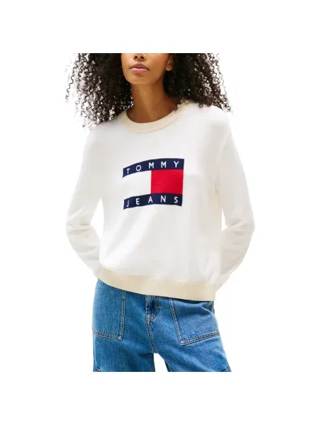 Tommy Jeans Mikina námornícka modrá / brusnicová biela