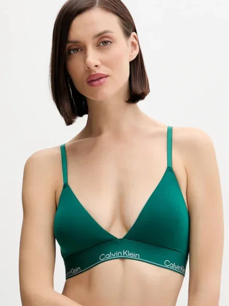 Сутиен Calvin Klein Underwear с изчистен дизайн зелено