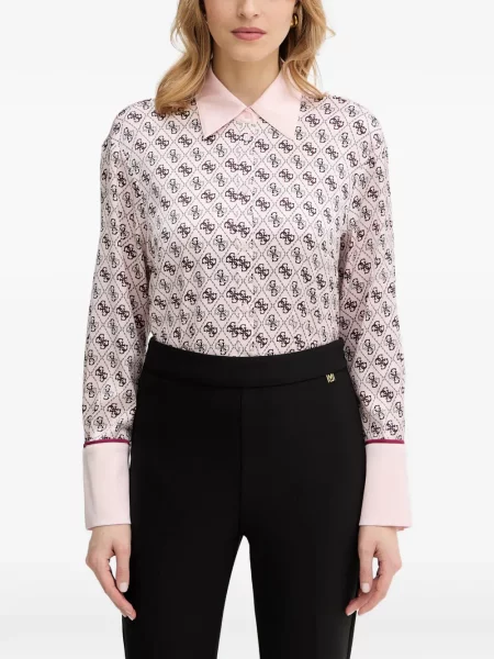 Dugo košulja Guess s printom ružičasta