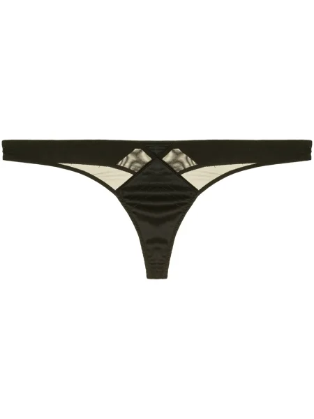 Chiloți tanga Fleur Du Mal din satin negru