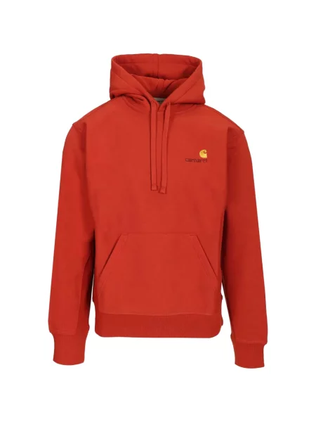 Hanorac cu glugă Carhartt Wip cu autograf portocaliu
