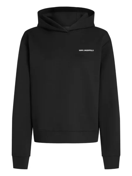 Hanorac cu glugă Karl Lagerfeld cu glugă negru