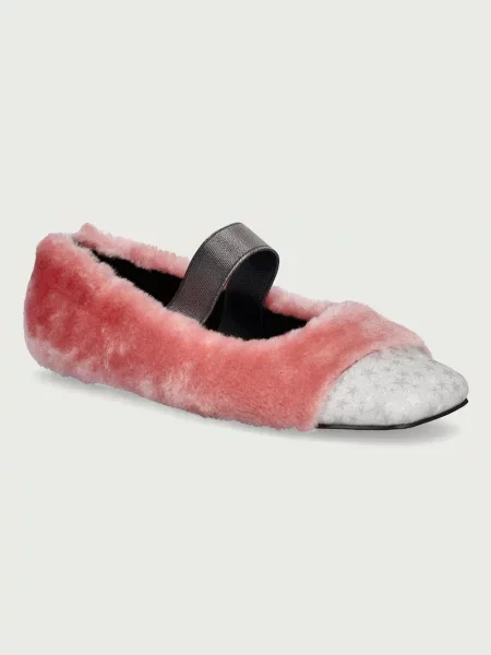 Koi Footwear balerina cipő MISTRAL FUR BALLET FLATS rózsaszín