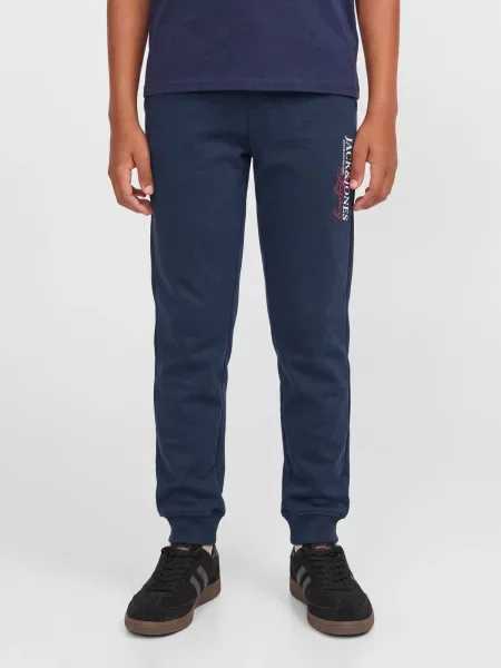 Jack & Jones Junior Pantaloni JPSTGORDON bleumarin / roșu cranberry alb