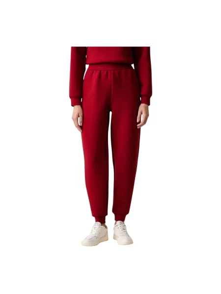 Spodnie dresowe Armani Exchange z wysoką talią czerwone